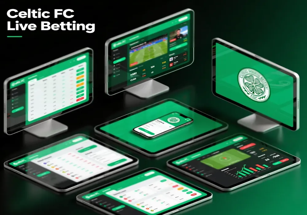 Comparison of top betting platforms showing bet365, William Hill, Betfair, Paddy Power interfaces for Celtic matches